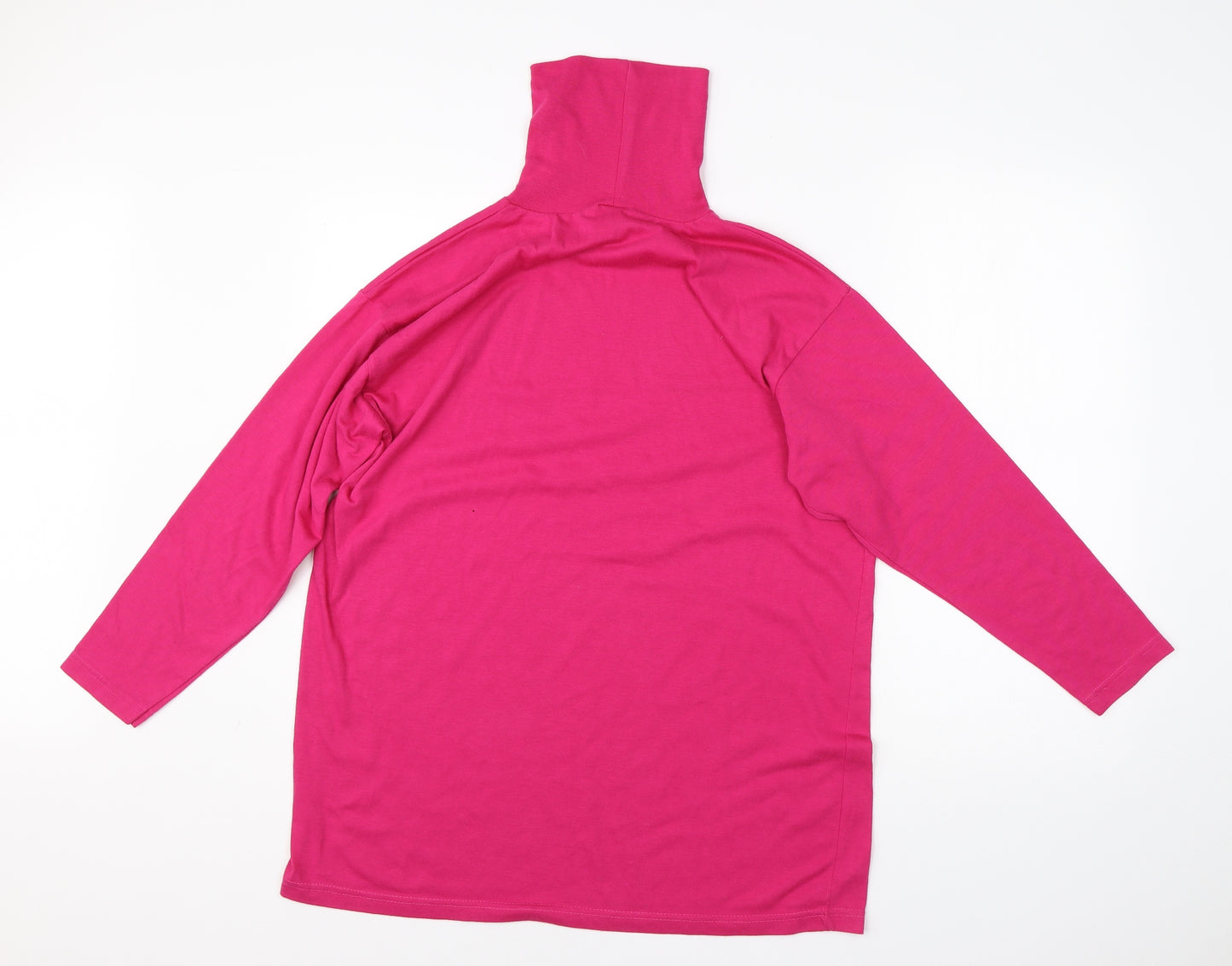 Alibi Womens Pink Roll Neck  Polyester Pullover Jumper One Size