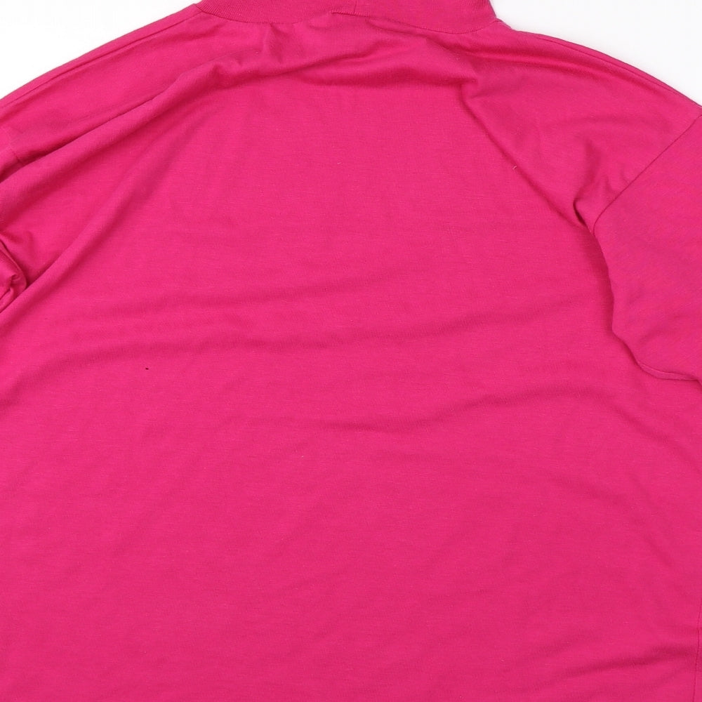 Alibi Womens Pink Roll Neck  Polyester Pullover Jumper One Size