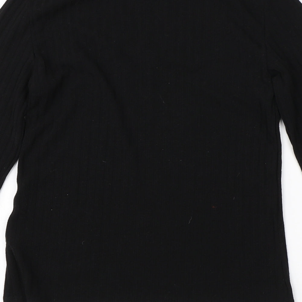 Topshop Womens Black Roll Neck  Viscose Pullover Jumper Size 12