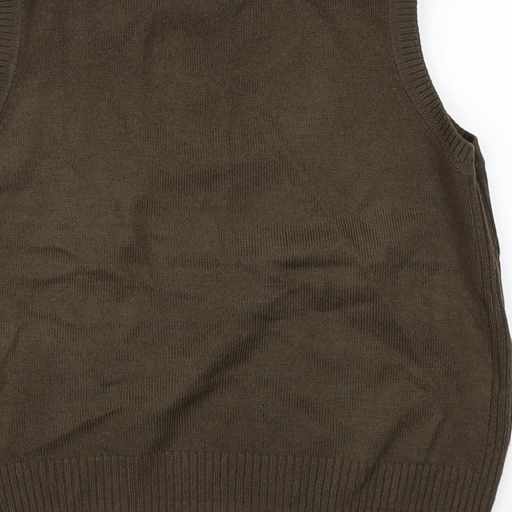 NEXT Boys Green V-Neck  Acrylic Pullover Jumper Size 3-4 Years