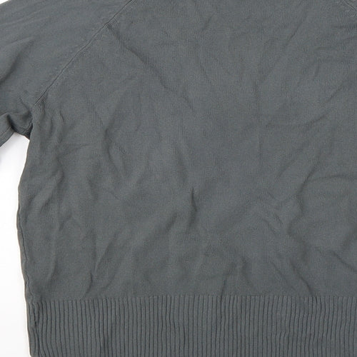 Liquid Womens Green V-Neck  Viscose Pullover Jumper Size M