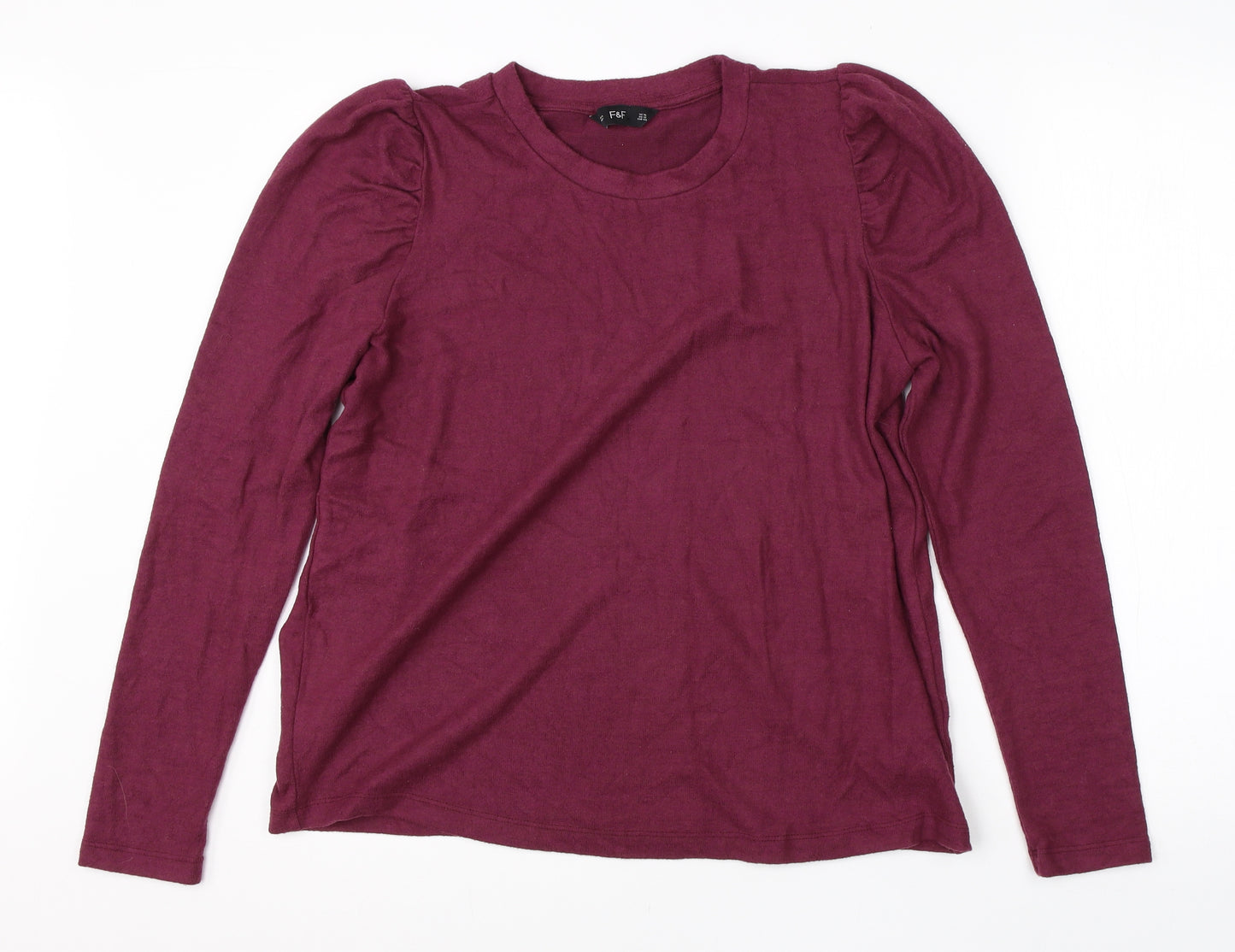 F&F Womens Purple Round Neck  Viscose Pullover Jumper Size 16