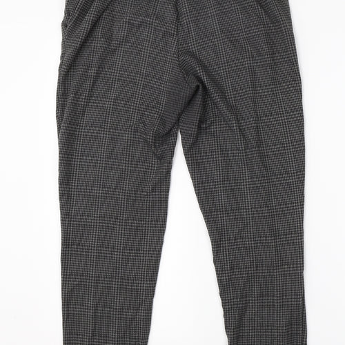 Primark Womens Grey Houndstooth Polyester Dress Pants Trousers Size 8 L25 in Regular