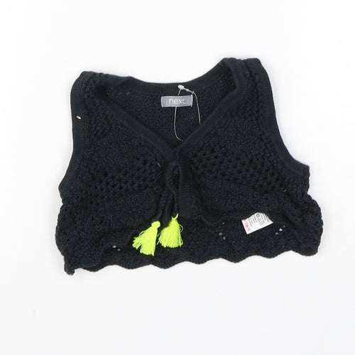NEXT Girls Black  Cotton Shrug Jumper Size 9-12 Months