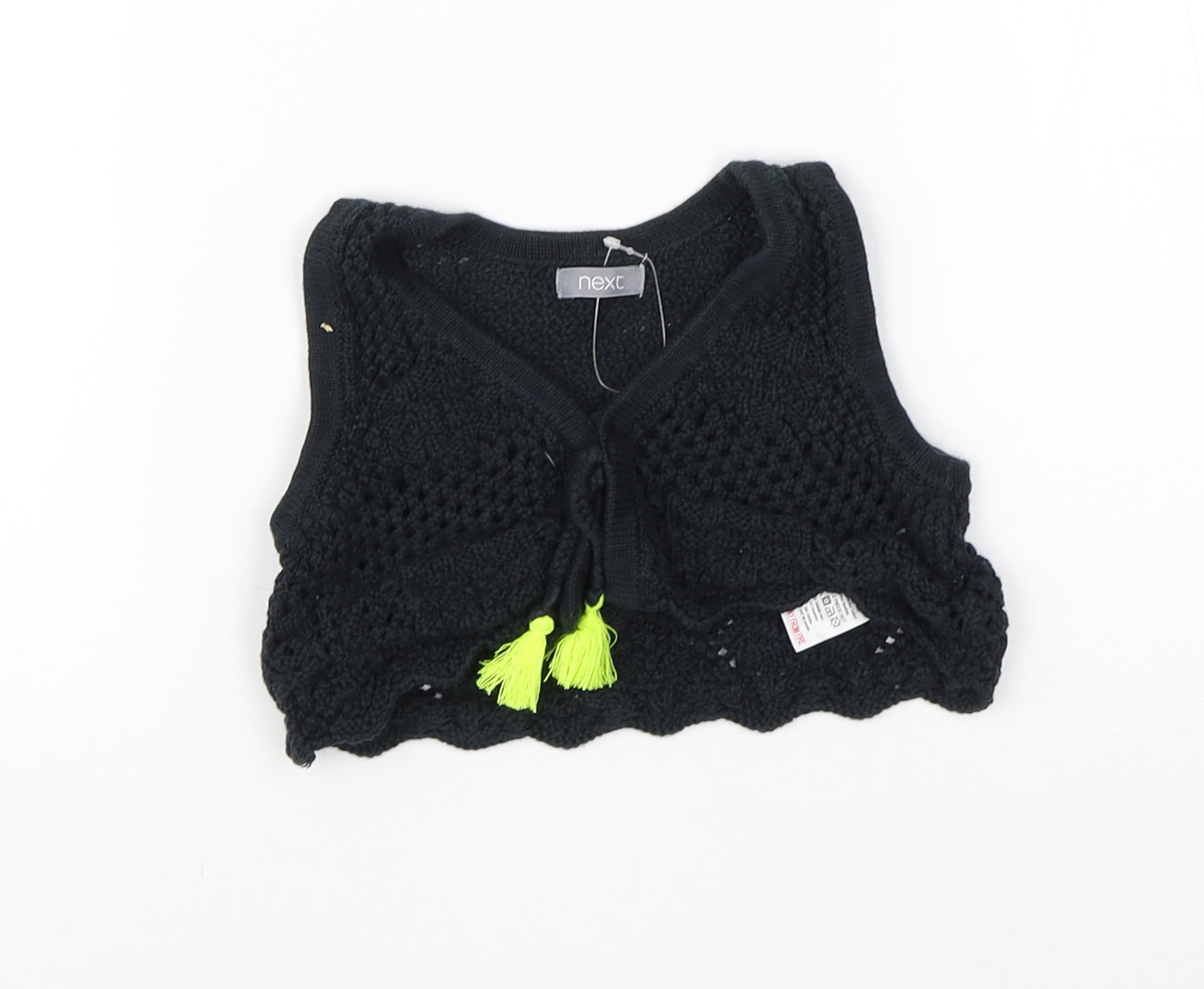 NEXT Girls Black  Cotton Shrug Jumper Size 9-12 Months