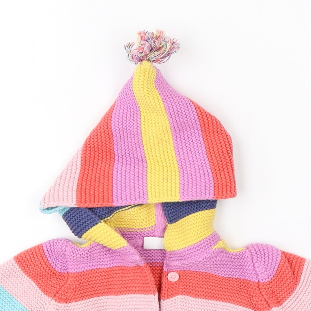 NEXT Girls Multicoloured  Cotton Pullover Jumper Size 0-3 Months  Button