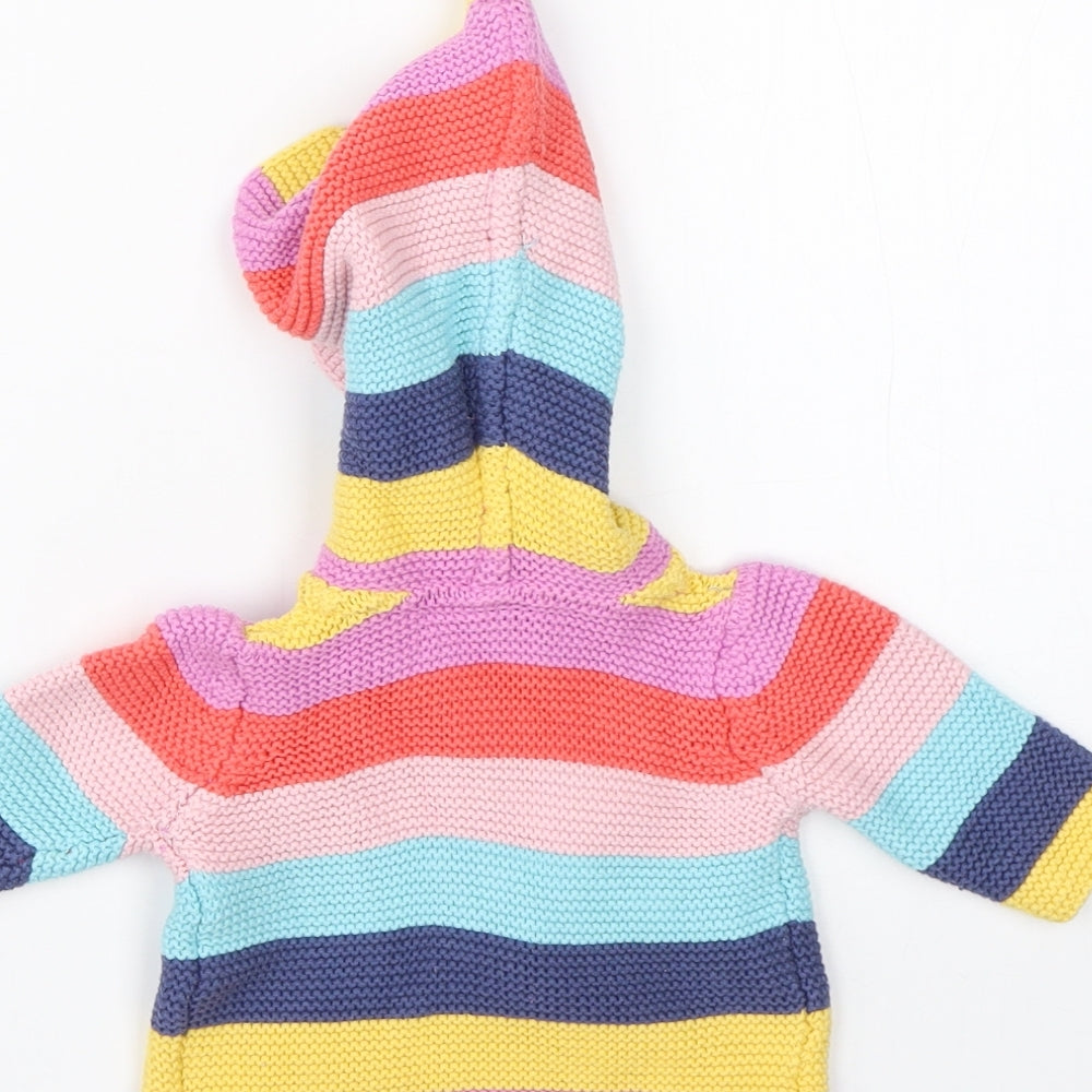 NEXT Girls Multicoloured  Cotton Pullover Jumper Size 0-3 Months  Button
