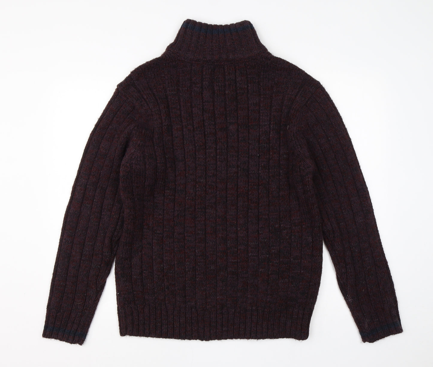 M&S Mens Red High Neck  Acrylic Pullover Jumper Size M