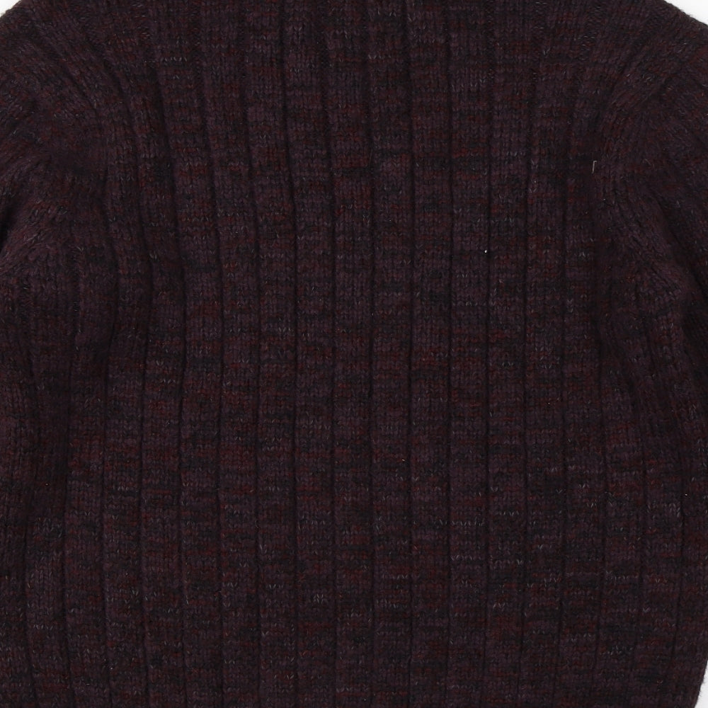 M&S Mens Red High Neck  Acrylic Pullover Jumper Size M