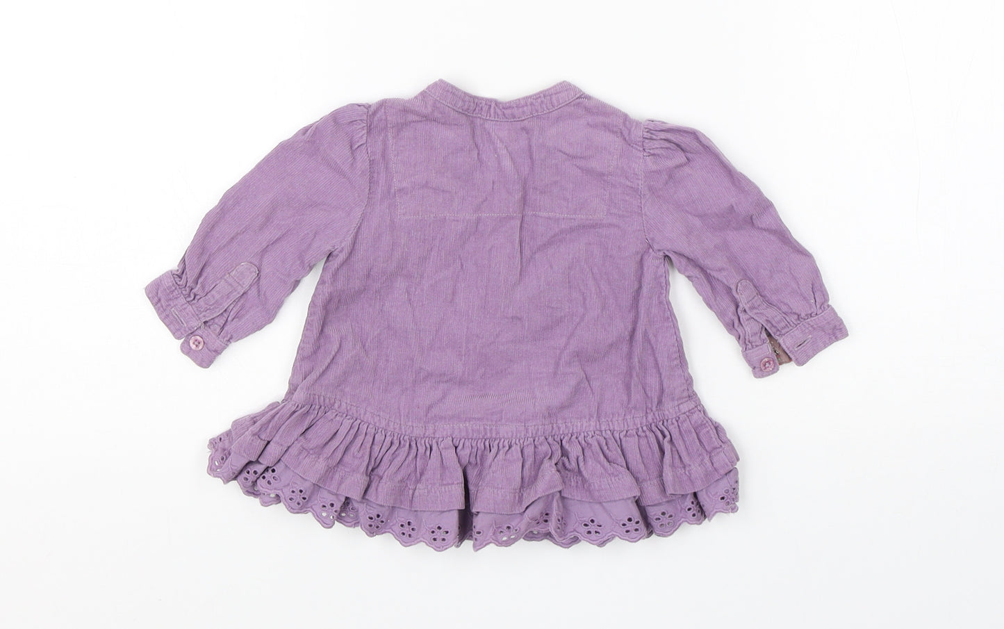 Monsoon Girls Purple  Cotton Shift  Size 0-3 Months  Round Neck