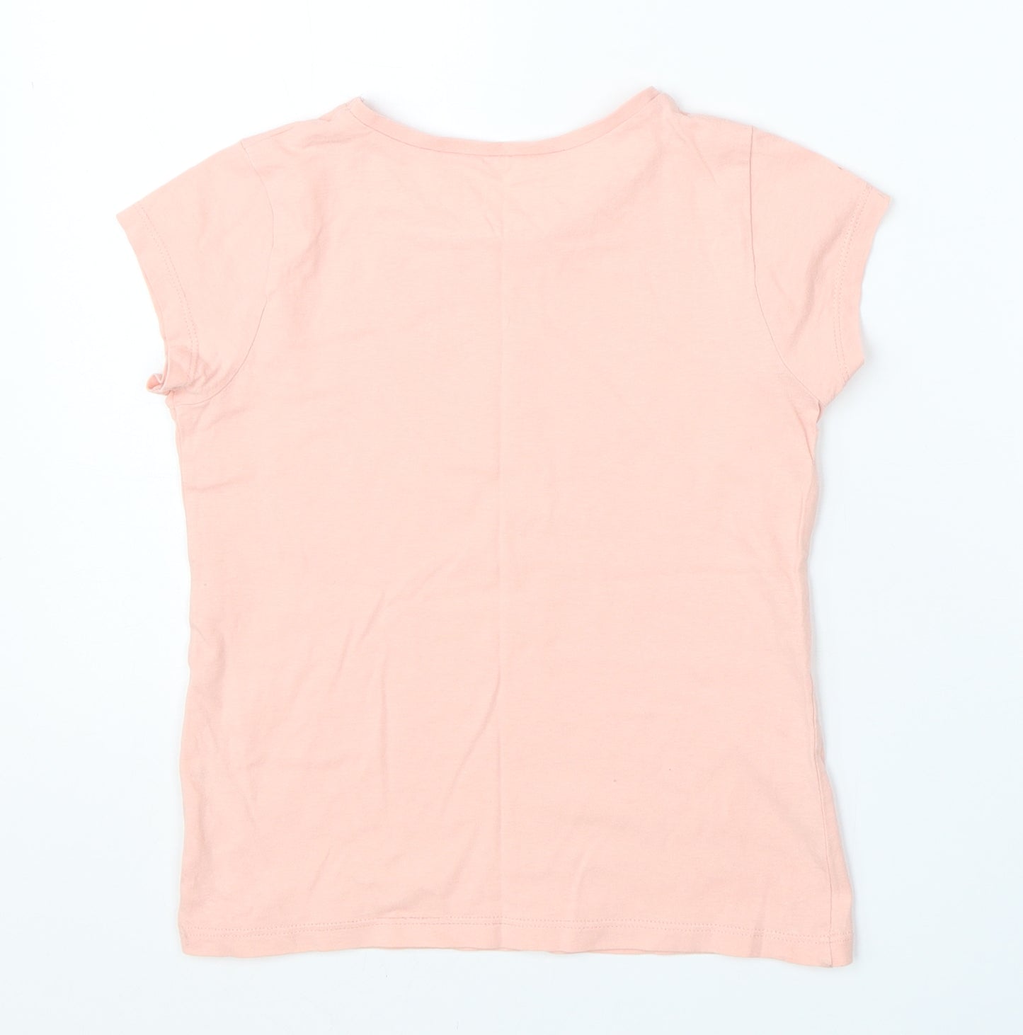 George Girls Orange  Cotton  Pyjama Top Size 7-8 Years   - unicorn