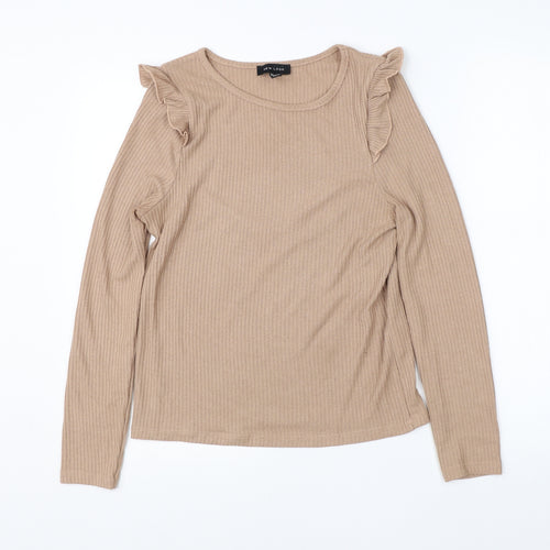 New Look Womens Brown Round Neck  Viscose Pullover Jumper Size 10