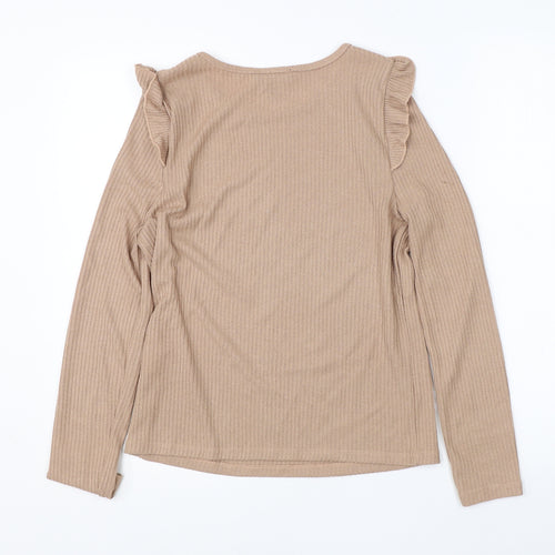 New Look Womens Brown Round Neck  Viscose Pullover Jumper Size 10
