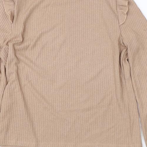 New Look Womens Brown Round Neck  Viscose Pullover Jumper Size 10
