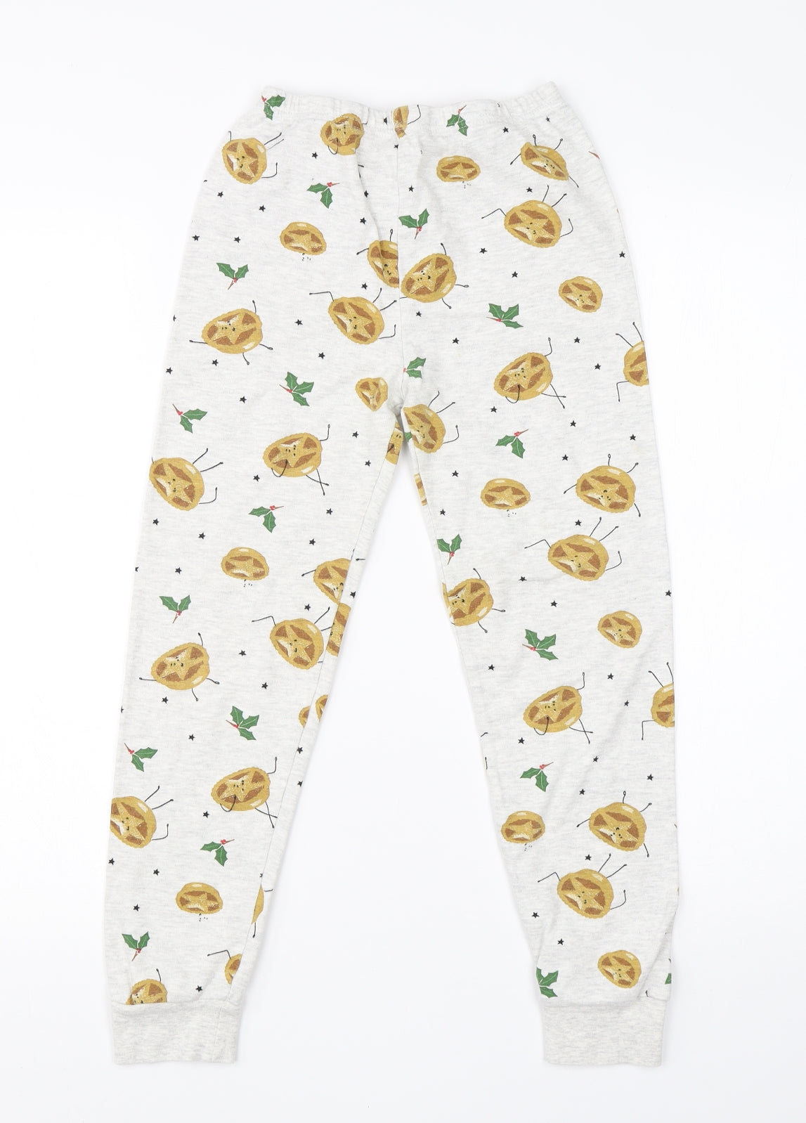 George Girls Grey  Cotton  Pyjama Pants Size 10-11 Years   - christmas