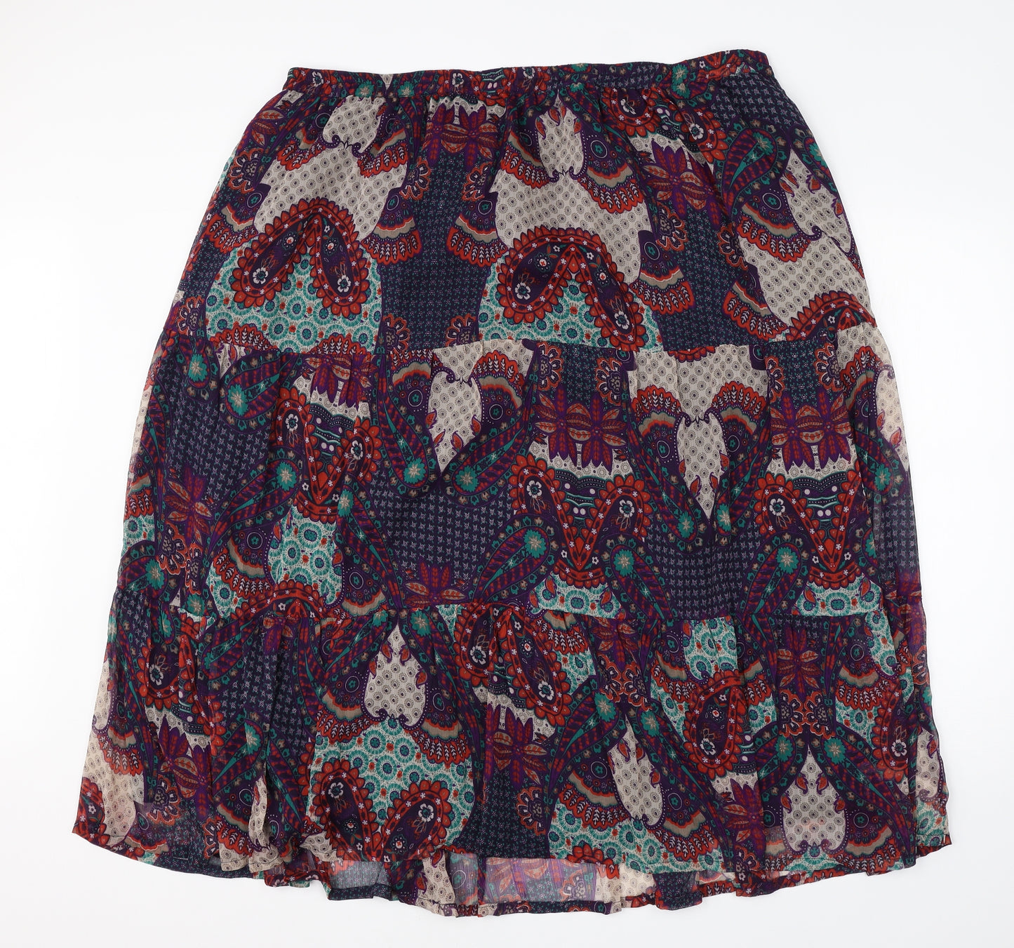 Being Casual Womens Purple Paisley Polyester A-Line Skirt Size 28