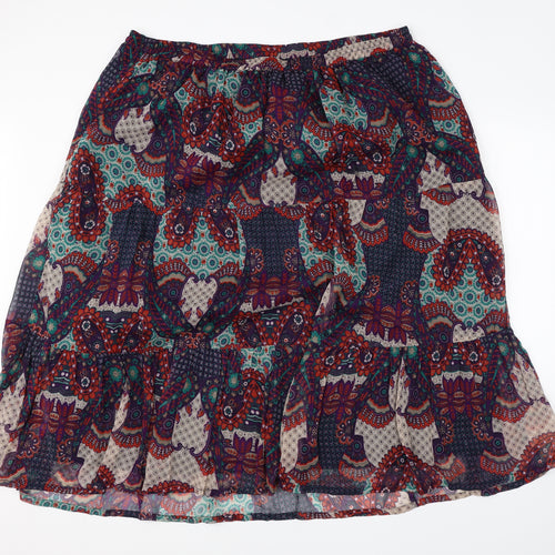 Being Casual Womens Purple Paisley Polyester A-Line Skirt Size 28