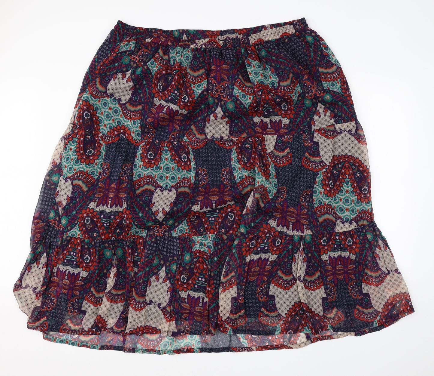 Being Casual Womens Purple Paisley Polyester A-Line Skirt Size 28