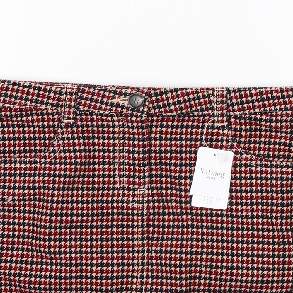 Nutmeg Girls Multicoloured Houndstooth Cotton Skater Skirt Size 11-12 Years  Regular