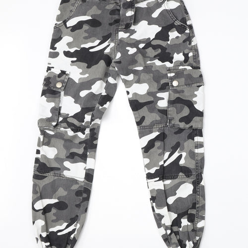 New Look Girls Grey Camouflage Cotton Skinny Jeans Size 9 Months  Regular