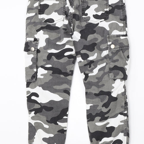 New Look Girls Grey Camouflage Cotton Skinny Jeans Size 9 Months  Regular