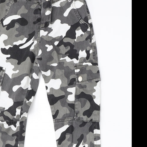 New Look Girls Grey Camouflage Cotton Skinny Jeans Size 9 Months  Regular