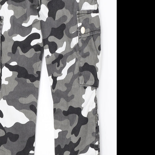 New Look Girls Grey Camouflage Cotton Skinny Jeans Size 9 Months  Regular