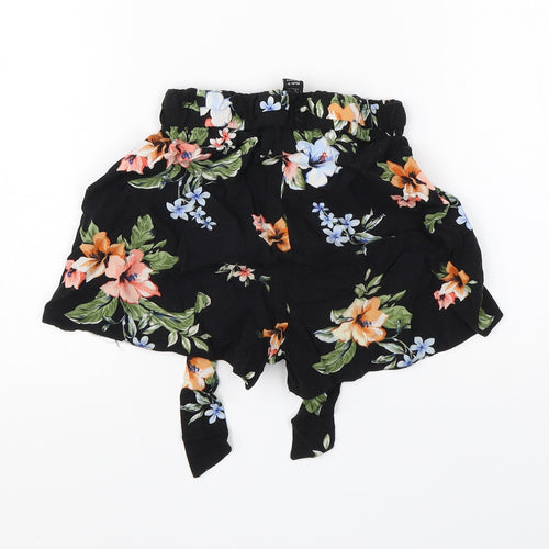 New Look Girls Black Floral Viscose Utility Shorts Size 10 Years  Regular