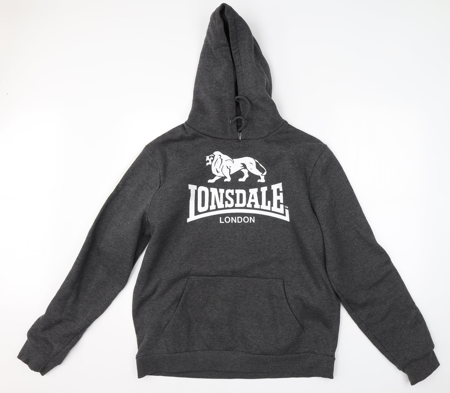 Lonsdale Mens Grey  Cotton Pullover Hoodie Size XL