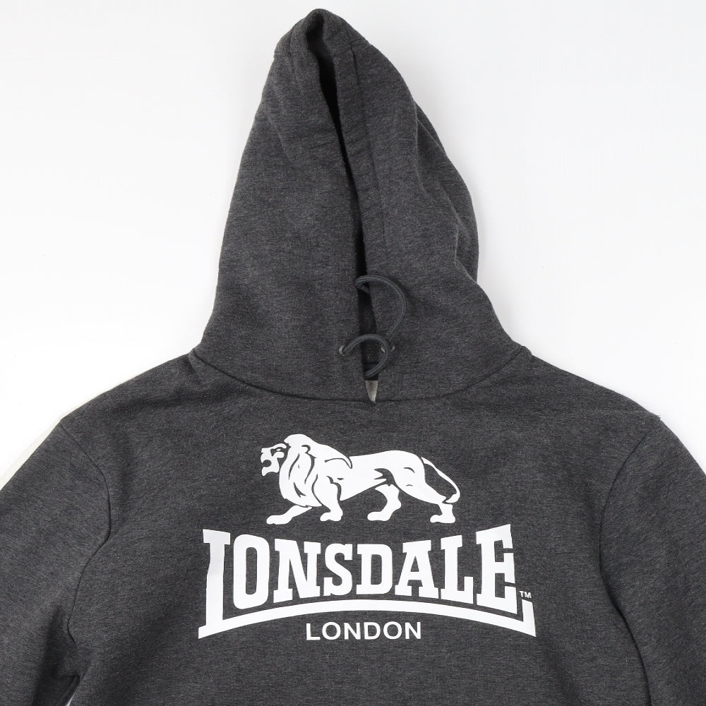 Lonsdale Mens Grey  Cotton Pullover Hoodie Size XL