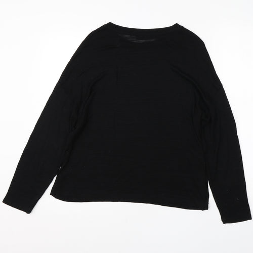 Stradivarius Womens Black Round Neck  Viscose Pullover Jumper Size S