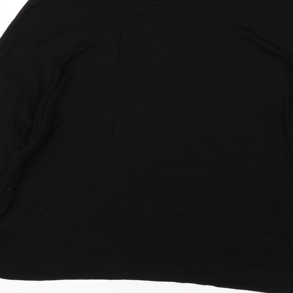 Stradivarius Womens Black Round Neck  Viscose Pullover Jumper Size S