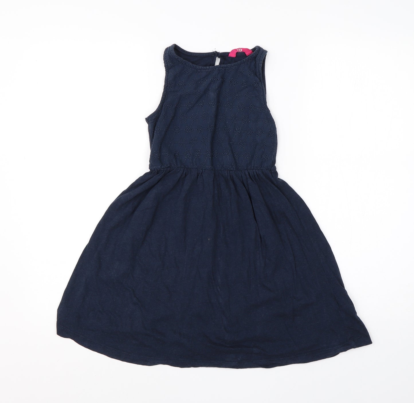 YD Girls Blue  Cotton A-Line  Size 9-10 Years  Round Neck