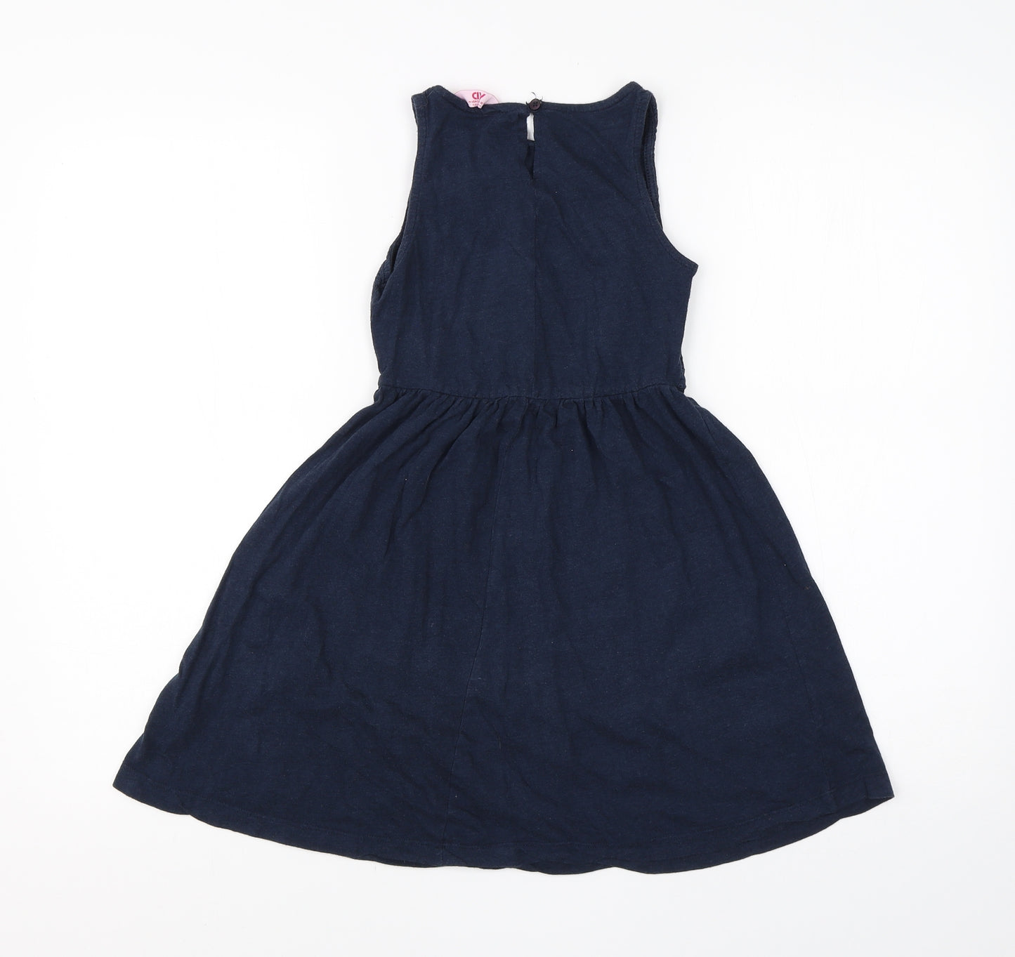YD Girls Blue  Cotton A-Line  Size 9-10 Years  Round Neck