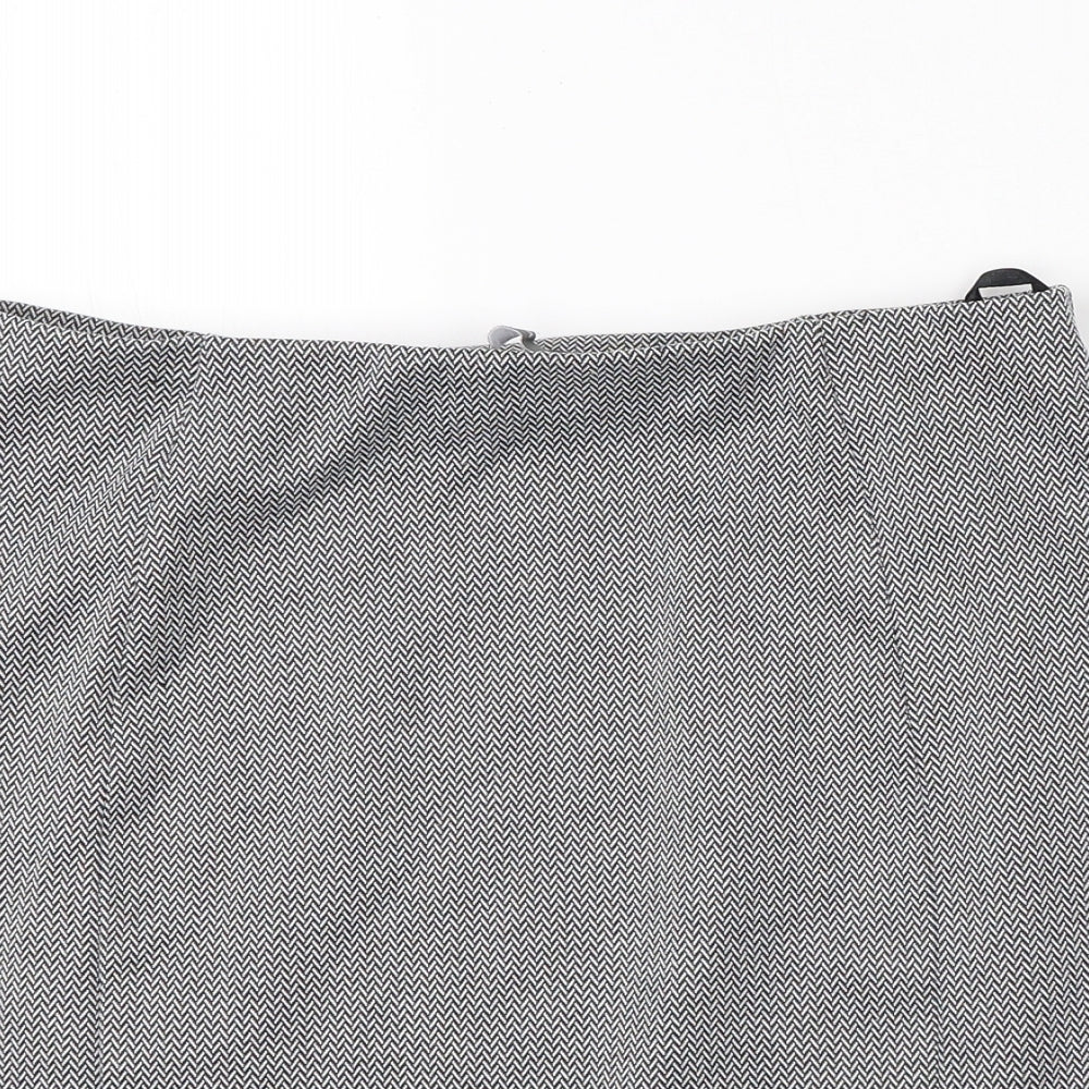 Primark Womens Grey Herringbone Polyester Straight & Pencil Skirt Size 12