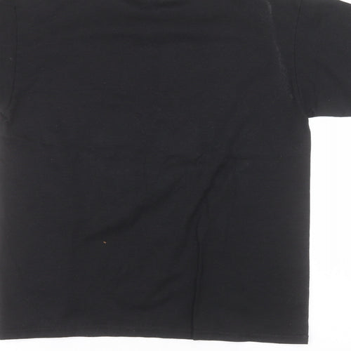 Hanes Womens Black  Cotton Basic T-Shirt Size S Round Neck