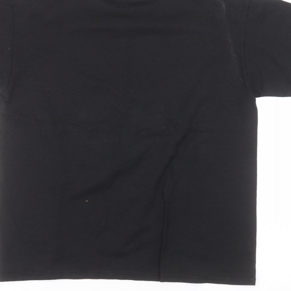 Hanes Womens Black  Cotton Basic T-Shirt Size S Round Neck