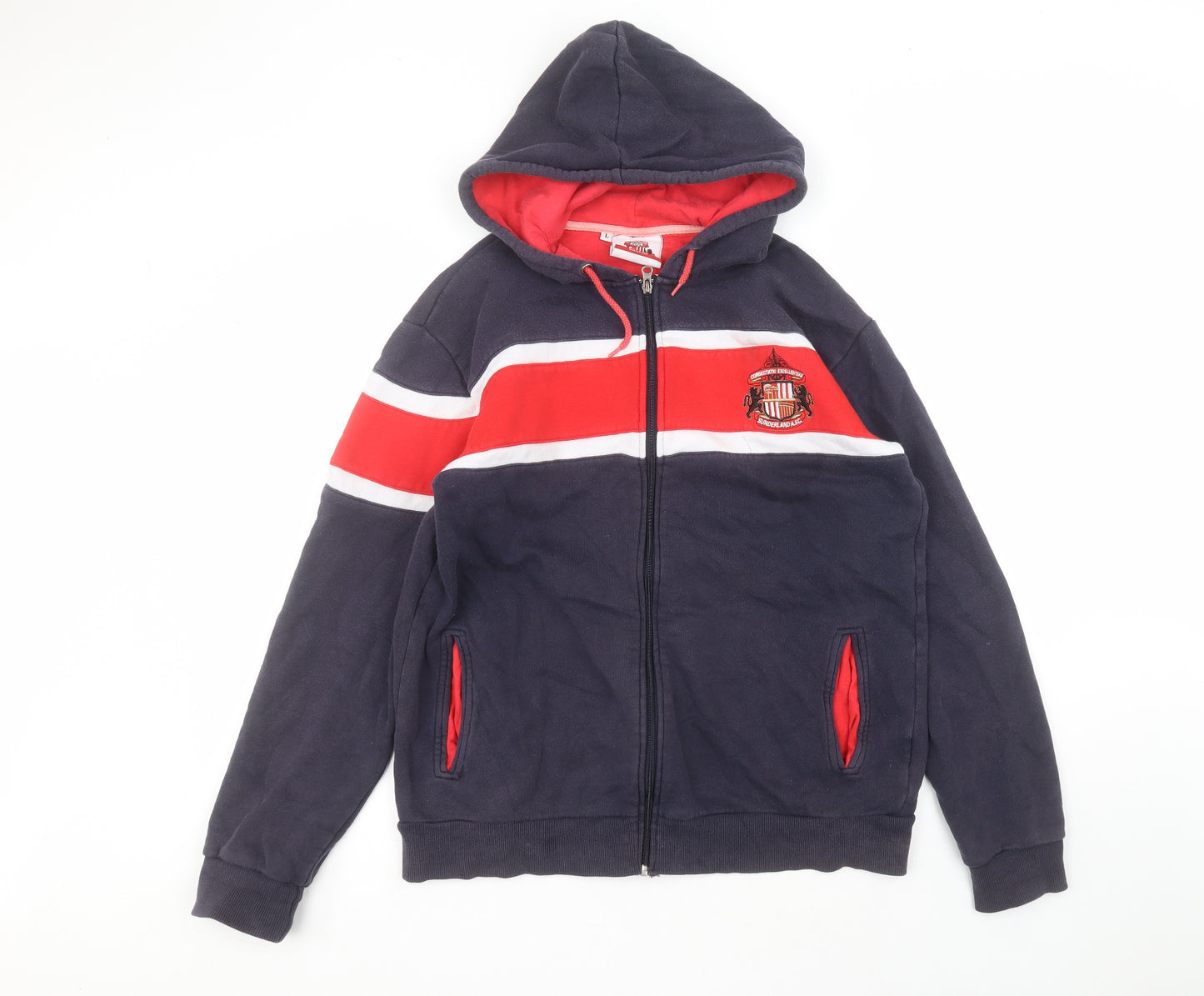 Sunderland AFC Mens Blue  Cotton Full Zip Hoodie Size L