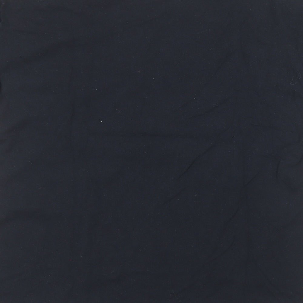 Gilden Mens Black  Cotton  T-Shirt Size XL Round Neck