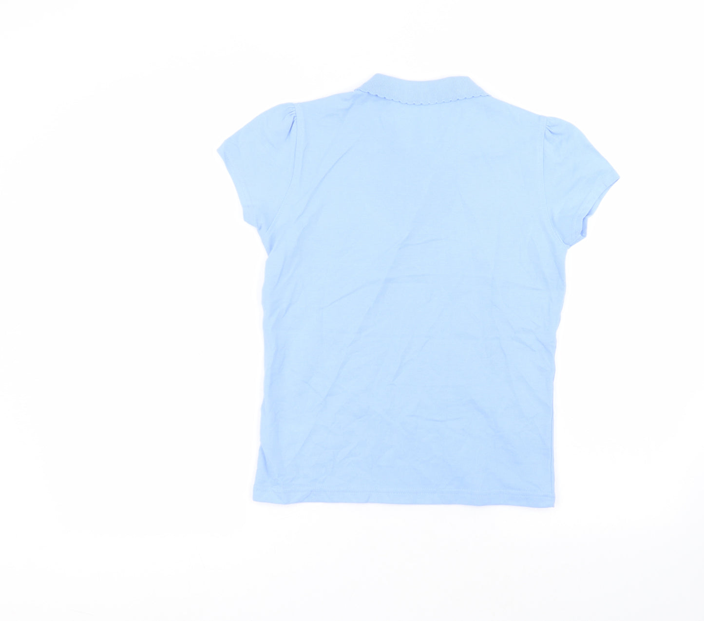 George Girls Blue  Cotton Basic Polo Size 10-11 Years Collared