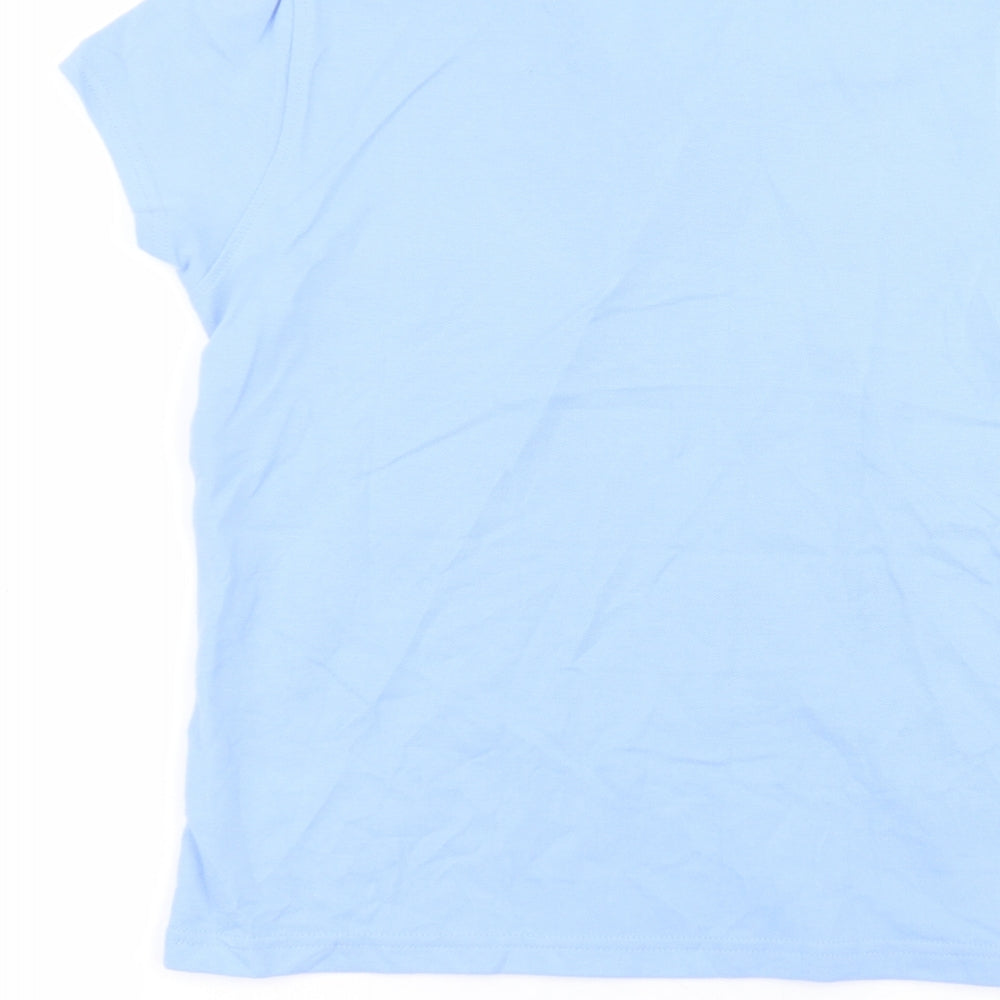 George Girls Blue  Cotton Basic Polo Size 10-11 Years Collared