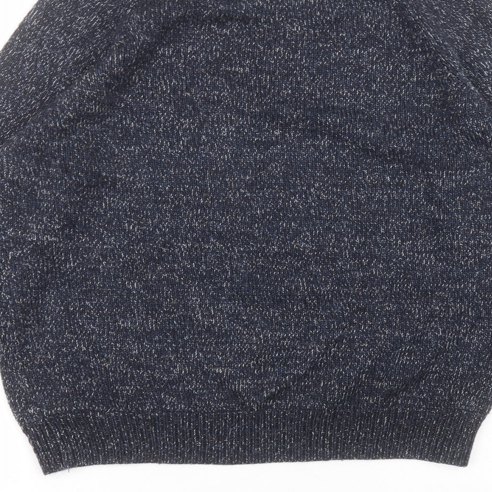 F&F Mens Blue Round Neck  Acrylic Pullover Jumper Size M