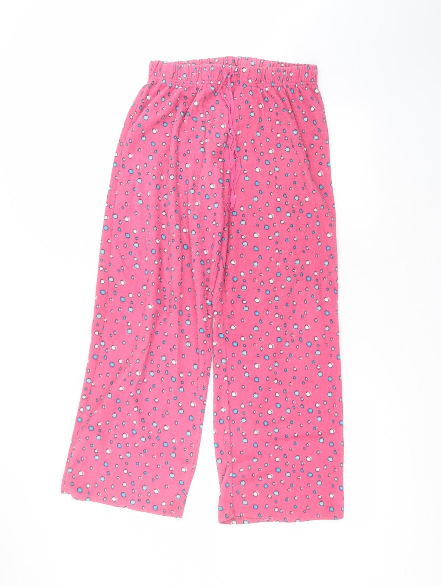 Matalan Womens Pink Polka Dot Polyester Trousers  Size 12 L26 in Regular