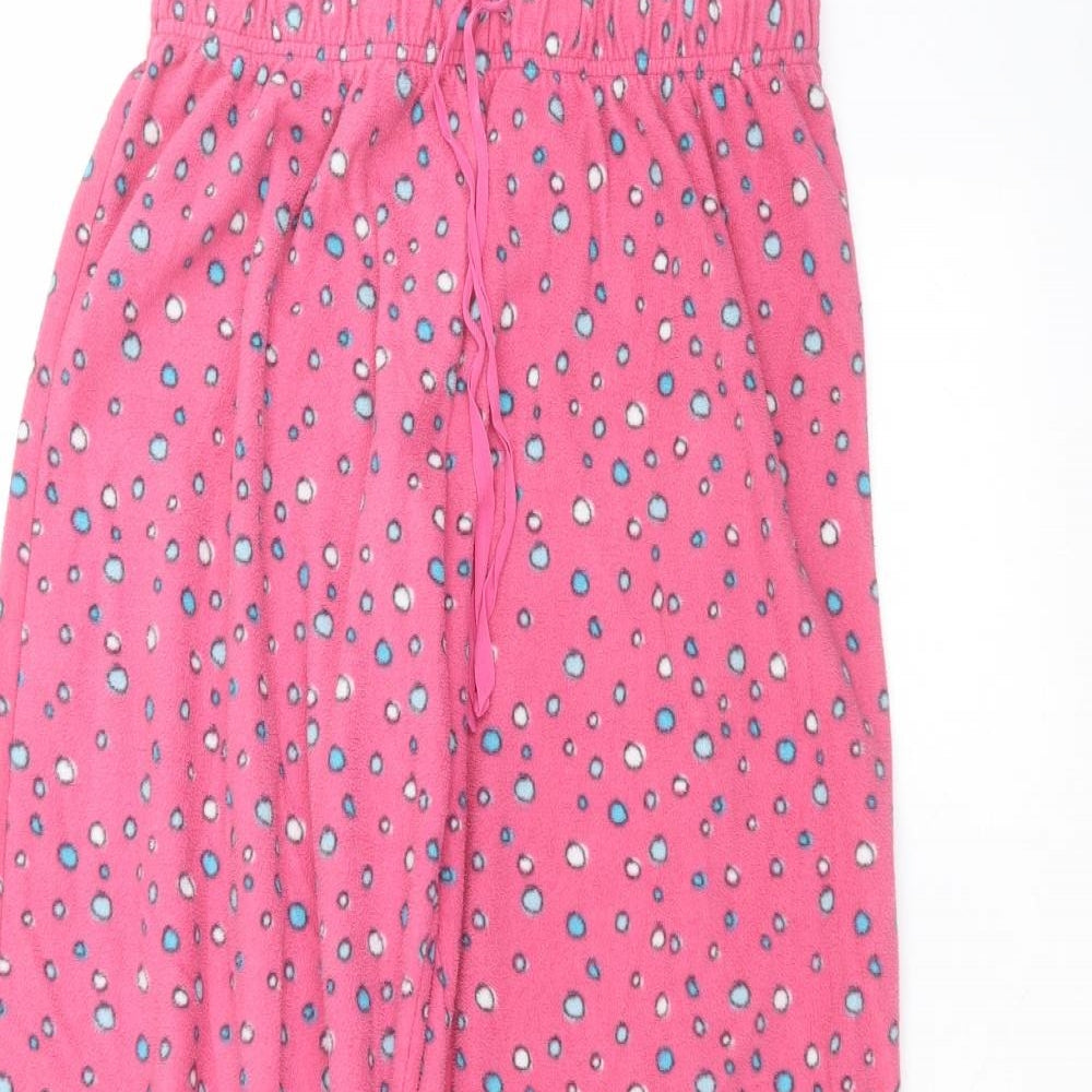Matalan Womens Pink Polka Dot Polyester Trousers  Size 12 L26 in Regular
