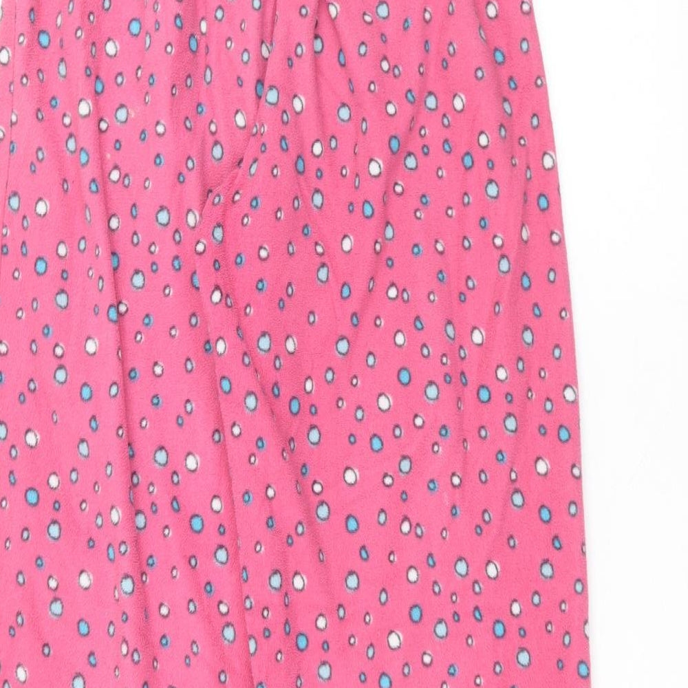 Matalan Womens Pink Polka Dot Polyester Trousers  Size 12 L26 in Regular