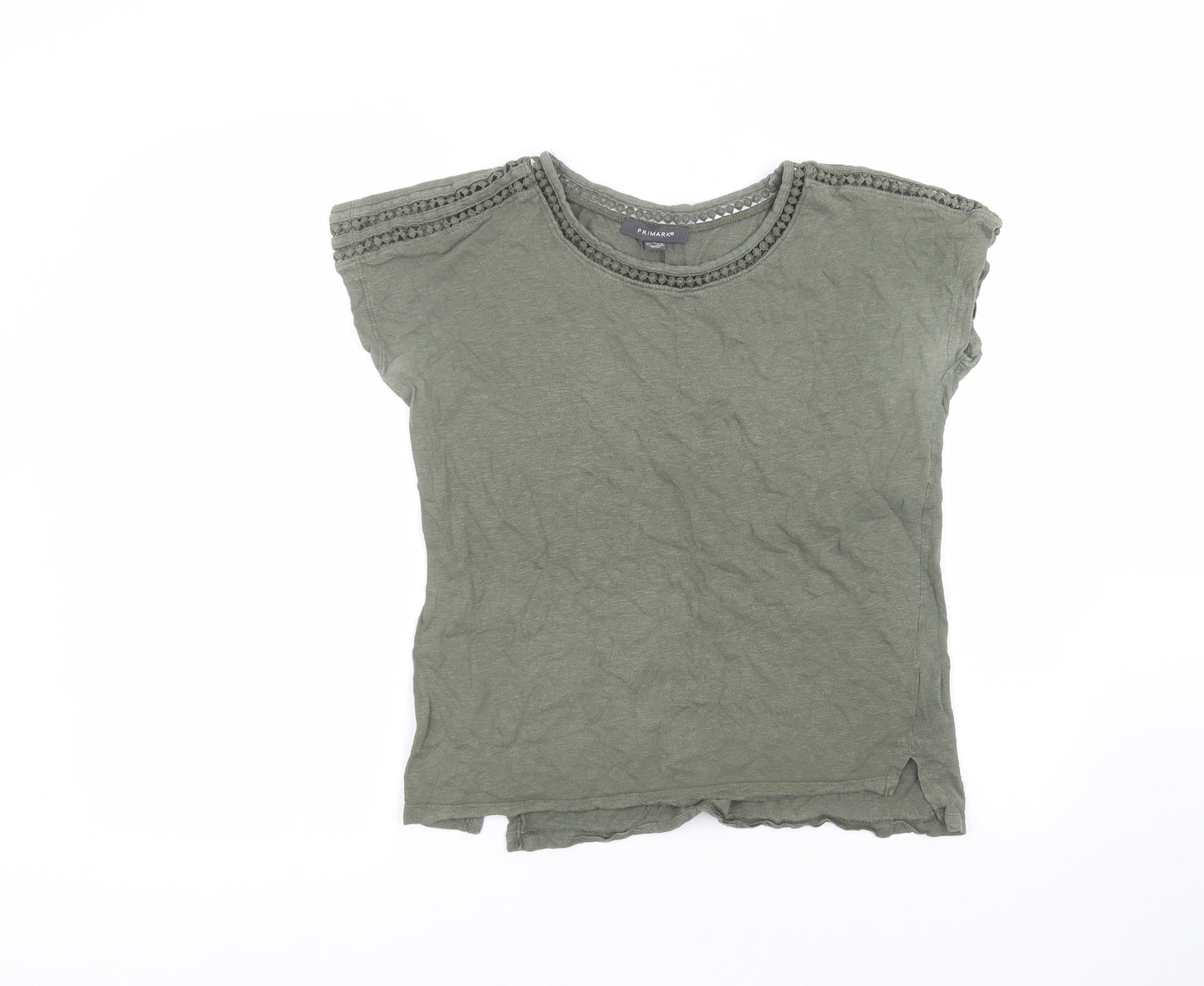 Primark Womens Green  Cotton Basic T-Shirt Size S Round Neck