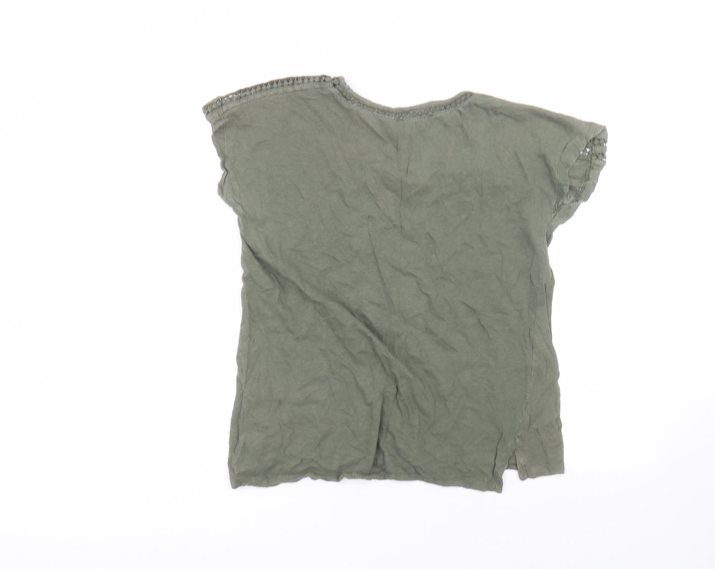 Primark Womens Green  Cotton Basic T-Shirt Size S Round Neck