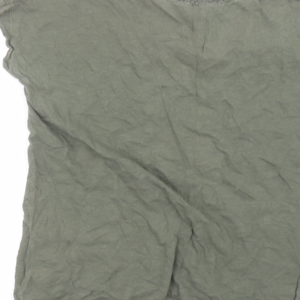 Primark Womens Green  Cotton Basic T-Shirt Size S Round Neck