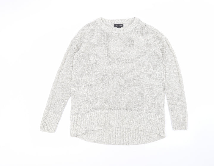 New Look Womens Grey Round Neck  Acrylic Pullover Jumper Size S