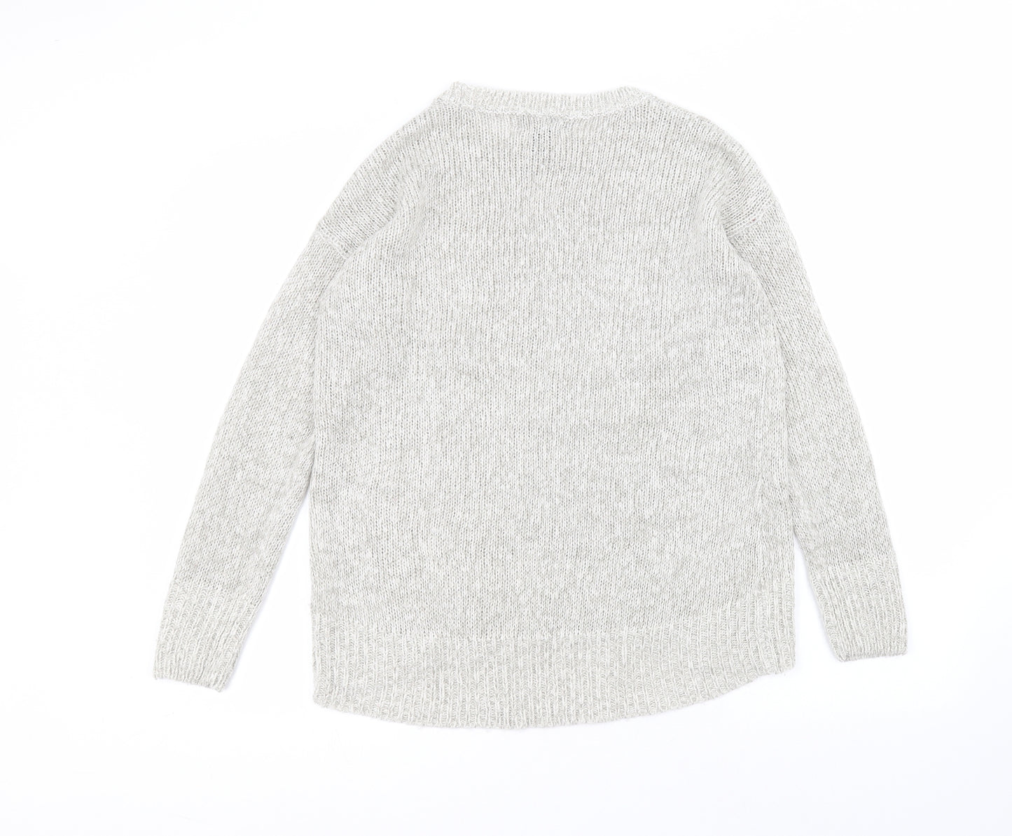 New Look Womens Grey Round Neck  Acrylic Pullover Jumper Size S